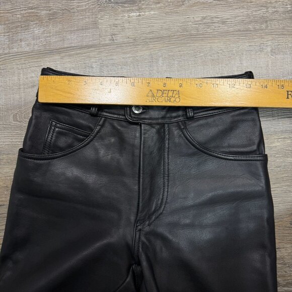 Vintage Easy Riders Leather Motorcycle Pants Riding Moto Punk Womens High Rise - Picture 8 of 10